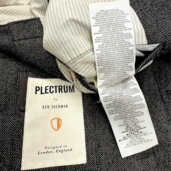 PLECTRUM Ben Sherman Slim Fit Sportcoat Blazer Jacket 4 Buttons Men Size L Gray - Picture 13 of 13